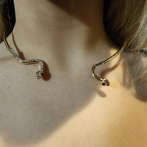 NWT Dolls Kill Sexy , Bad Ass 2 Headed Snake Necklace , - Picture 2 of 9